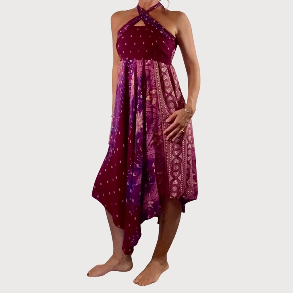 High Low Halter Sundress / Boho Maxi Skirt